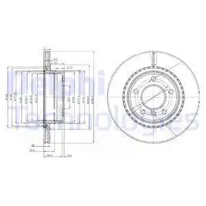 Тормозной диск DELPHI BG3901 вентилируемый , задняя ось