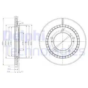 Тормозной диск DELPHI BG3820 вентилируемый , передняя ось
