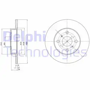 Тормозной диск DELPHI BG2256 полный , передняя ось