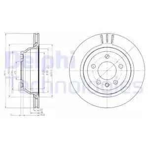 Тормозной диск DELPHI BG3894 вентилируемый , задняя ось