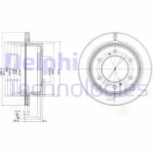 Тормозной диск DELPHI BG4042 вентилируемый , задняя ось