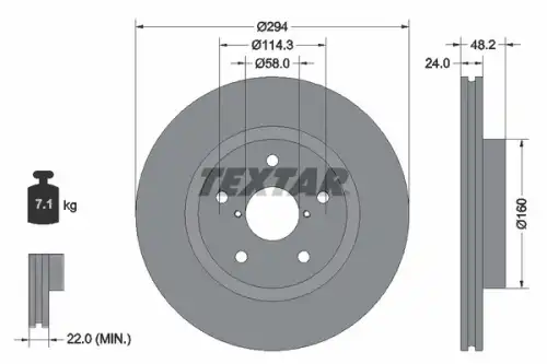 Тормозной диск TEXTAR 92343403