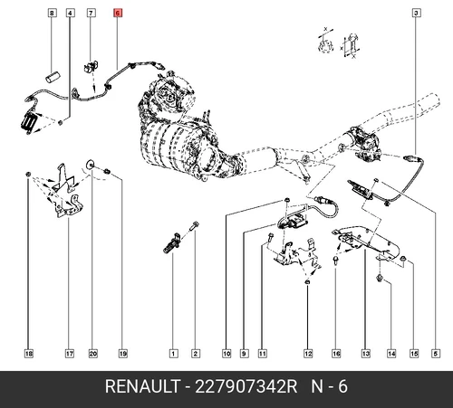CAPTEUR OXYDE AZOT 227907342R RENAULT