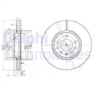 Тормозной диск DELPHI BG3772 вентилируемый , передняя ось