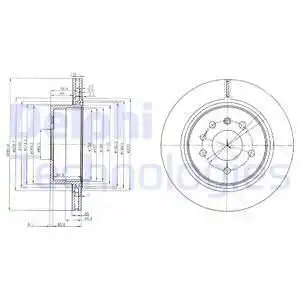 Тормозной диск DELPHI BG4043 вентилируемый , задняя ось