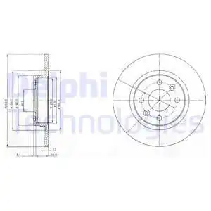 Тормозной диск DELPHI BG4045 полный , передняя ось