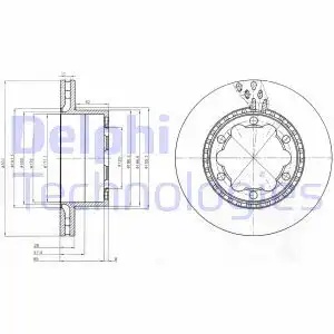 Тормозной диск DELPHI BG9015 вентилируемый , задняя ось