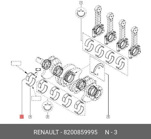 вкладыш коленвала!\ Renault 8200859995