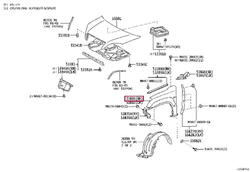 Крыло TOYOTA / LEXUS 5380160850