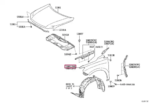 Крыло TOYOTA / LEXUS 5381148150