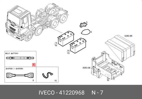  КАБЕЛЬ (АККУМУЛЯТОР-СТАРТЕР) 41220968 IVECO