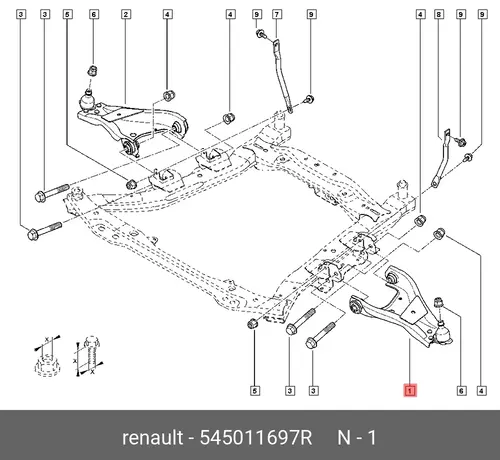 Рычаг подвески RENAULT 545011697R