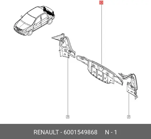 Панель задняя 6001549868 RENAULT