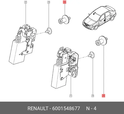 Ручка двери RENAULT 6001548677