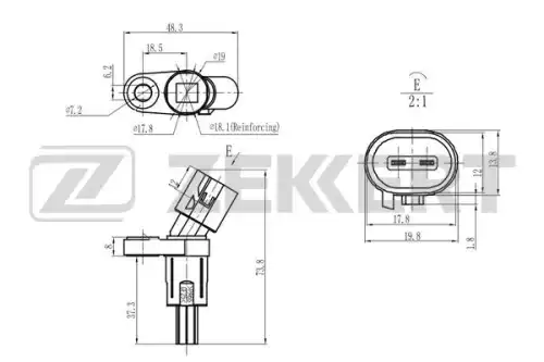 Датчик ABS ZEKKERT SE-6180