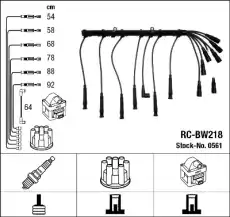 RC-BW 218 к-кт проводов!\ BMW E30 2.5 83>/E28 2.7/E34 2.0 88-91 NGK