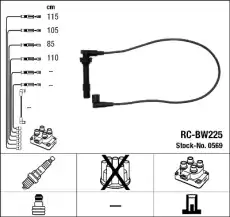 RC-BW 225 к-кт проводов!\ BMW E30 1.8is M42 88-91 NGK
