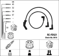 RC-FD 521 к-кт проводов!\ Ford Sierra 1.3/1.8/2.0 OHC 82> NGK