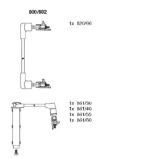 к-кт проводов!\ Ford Scorpio/Sierra 2.0 DOHC 89> 800/932 BREMI