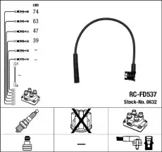 Высоковольтные провода (провода зажигания) NGK RC-FD537