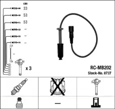 Высоковольтные провода (провода зажигания) NGK RC-MB202