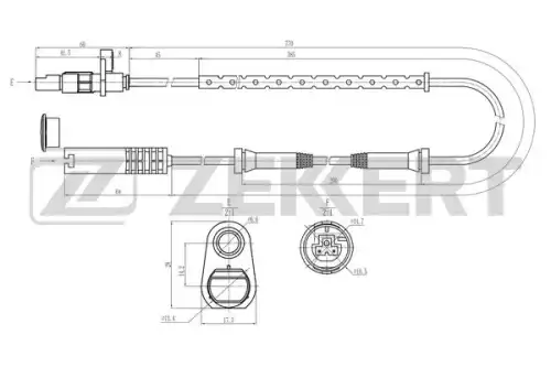 Датчик ABS ZEKKERT SE-6187