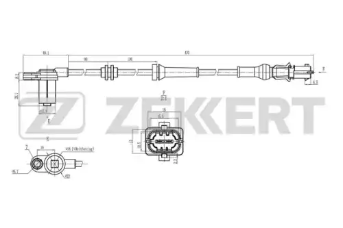 Датчик ABS ZEKKERT SE-6203