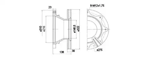 BRAKE DISC C/W ABS, REAR 713810 ERREVI