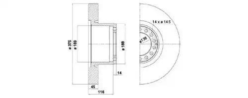 BRAKE DISC FRONT 713813 ERREVI