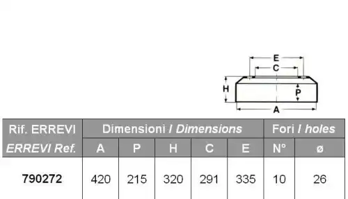 BRAKE DRUM 790272 ERREVI