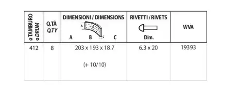 BRAKE LININGS SET+10/10 W/RIV. K14632 ERREVI