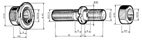 WHEEL STUD 729017 ERREVI