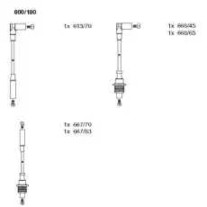 к-кт проводов!\ Peugeot 405 1.6 XU52C/1.9 XU92J 87> 600/180 BREMI