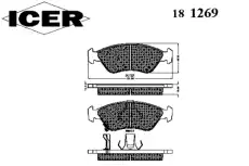 Тормозные колодки дисковые ICER 181269