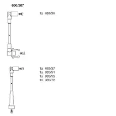 к-кт проводов!\ Renault R19 1.7 F3N 89-95 600/207 BREMI