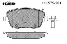 Тормозные колодки дисковые ICER 181575-701