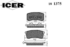 Тормозные колодки дисковые ICER 181375