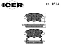 Тормозные колодки дисковые ICER 181513