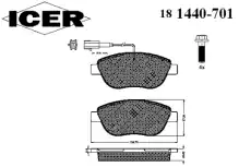 Тормозные колодки дисковые ICER 181440-701