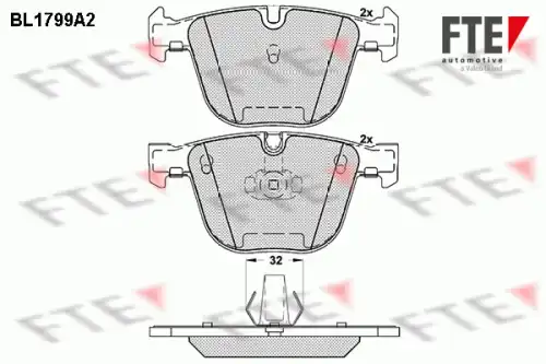 Тормозные колодки дисковые FTE BL1799A2