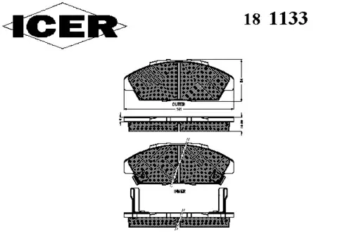 Тормозные колодки дисковые передняя ось ICER 181133