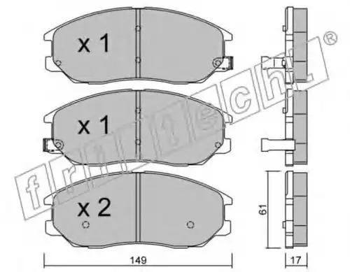 Тормозные колодки дисковые FRI.TECH. 649.0