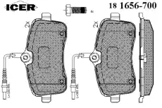 Тормозные колодки дисковые ICER 181656-700
