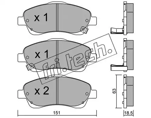 Тормозные колодки дисковые FRI.TECH. 466.0