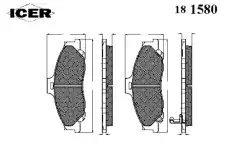 Тормозные колодки дисковые передняя ось ICER 181580