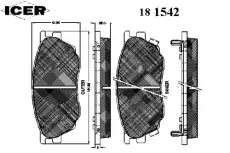 Тормозные колодки дисковые передняя ось ICER 181542