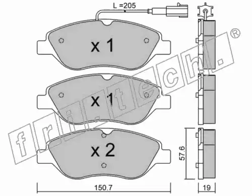 Тормозные колодки дисковые FRI.TECH. 593.0