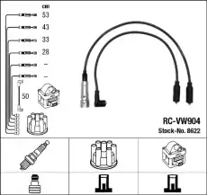 Высоковольтные провода (провода зажигания) NGK RC-VW904