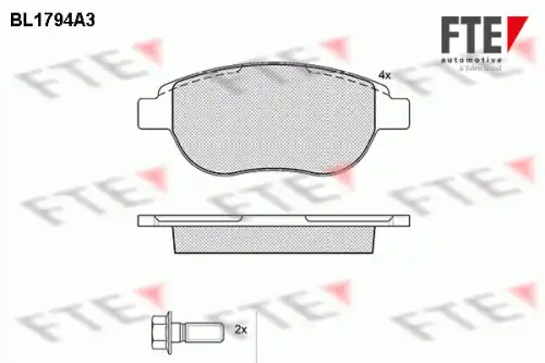 Тормозные колодки дисковые FTE BL1794A3