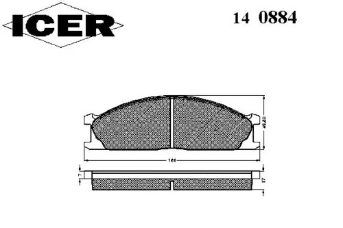 Тормозные колодки дисковые передняя ось ICER 140884